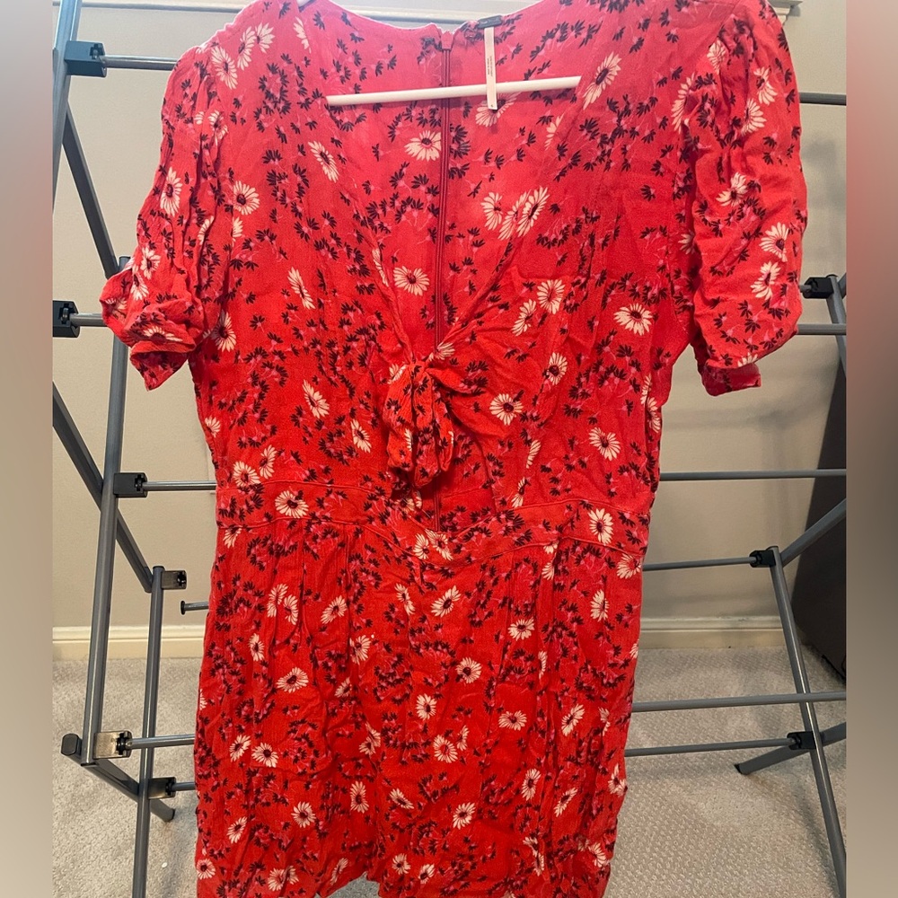Free People Red Floral Romper